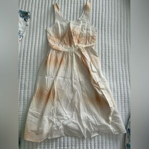 Mossimo Supply Co. White and Orange Spaghetti Strap Sundress